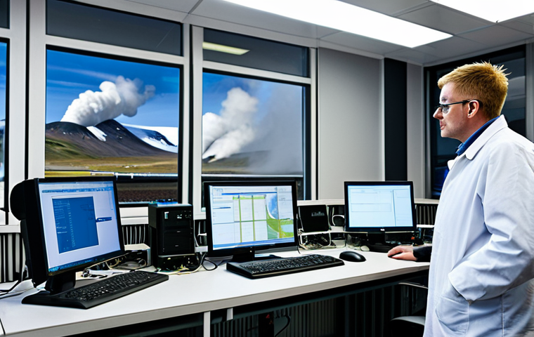 지구과학과 재생 가능 에너지 - Geothermal Energy Plant in Iceland**
"A modern geothermal power plant set against a backdrop of Ice...