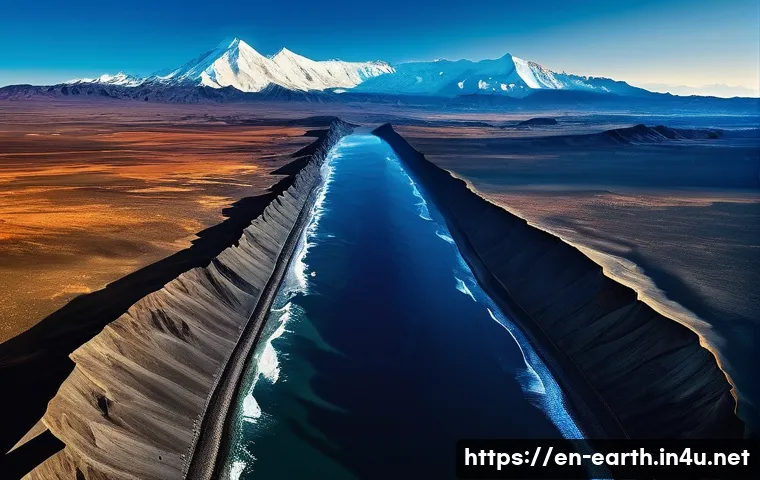 지구과학과 지진 연구 - **Convergent Boundary:** Show two continental plates colliding, forming towering, jagged mountain ra...