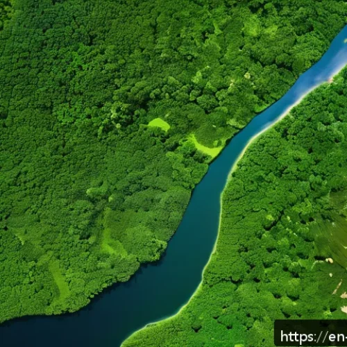 지구과학과 지속 가능성 연구 - A high-resolution satellite view of the Amazon rainforest showing vast areas of dense green canopy a...